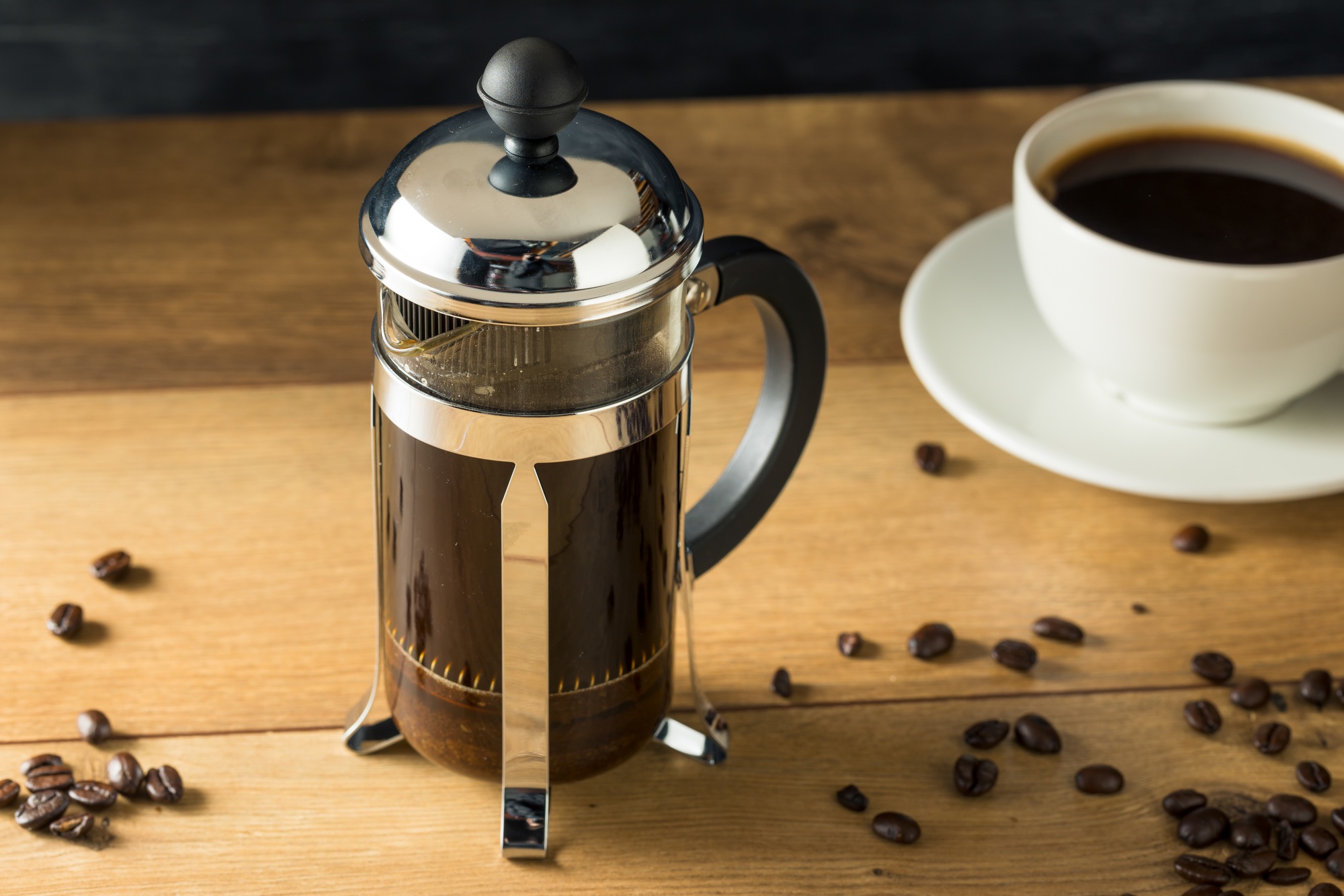 Warm Homemade French Press Coffee