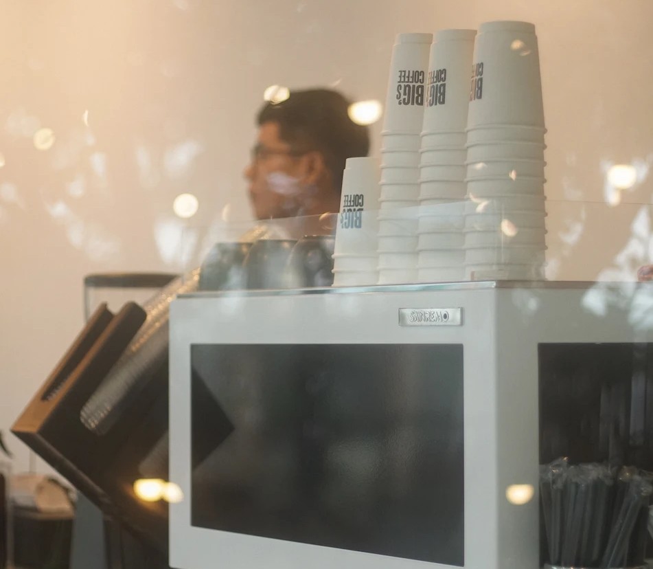 bigs coffee machine on counter